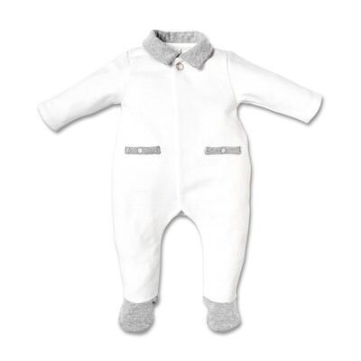 My First Collection FO B rompersuit fur teddy on backside - whi perl