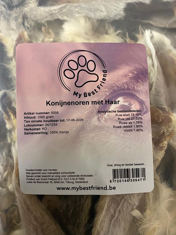 MBF Konijnenoren met vacht - 1kg
