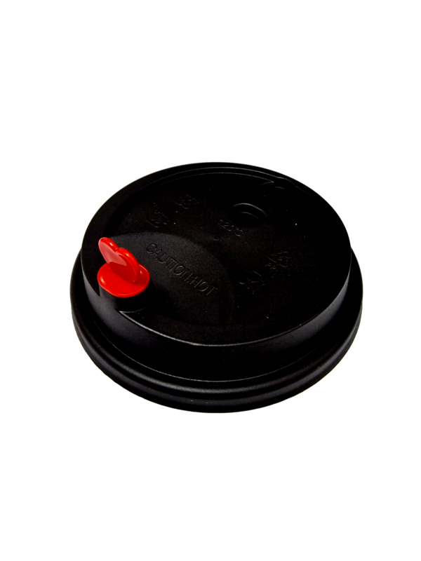 Matte Black Lid with Red Heart 90Ø