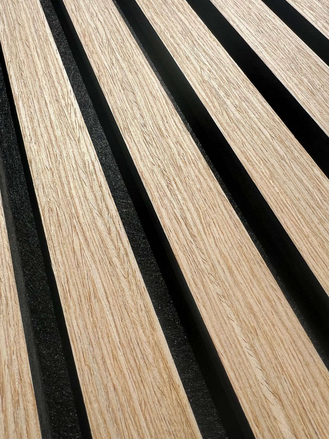 Acoustic Slatted Wall Panels - Light Oak