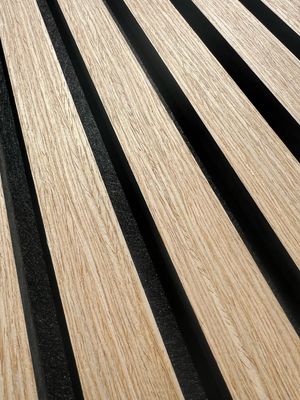Acoustic Slatted Wall Panels - Light Oak