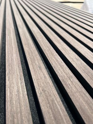 Acoustic Slatted Wall Panel - Dark Oak
