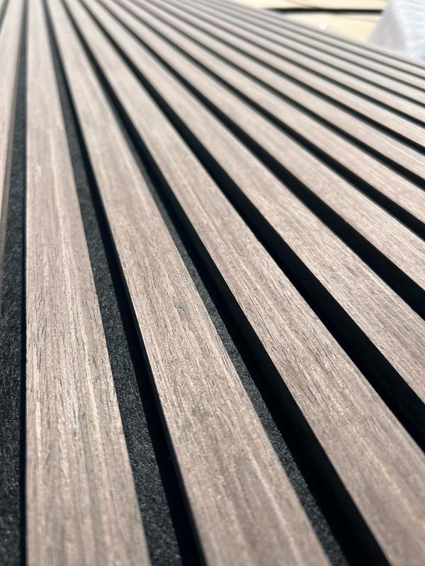 Acoustic Slatted Wall Panel - Dark Oak