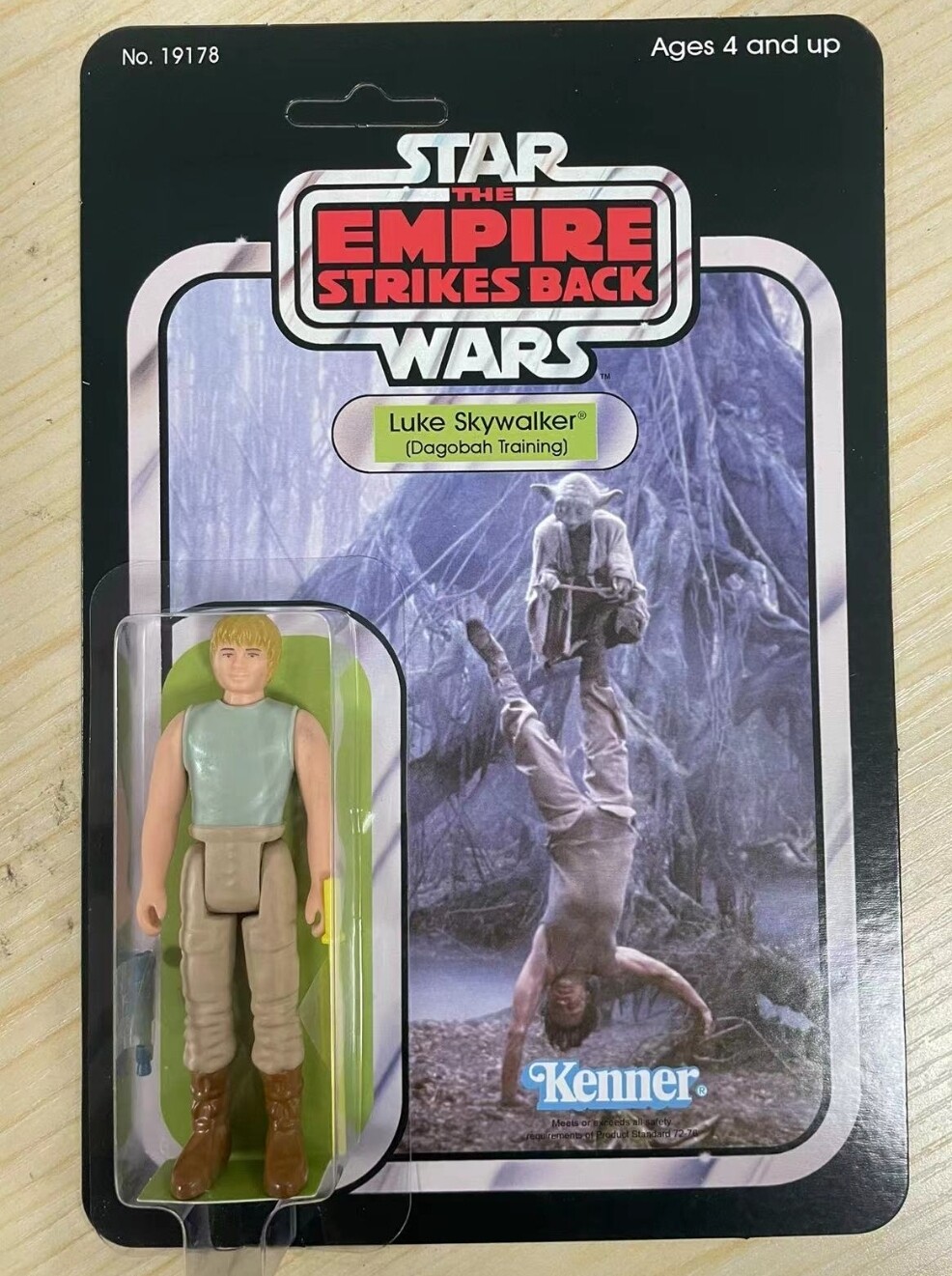 Carded Custom Vintage Style ESB Luke Dagobah with YELLOW saber and blue rebel blaster