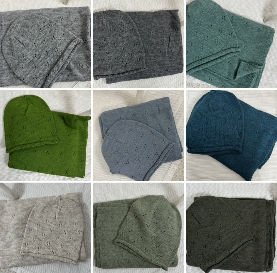 Mütze Schal Set gelocht sehr weich One Size