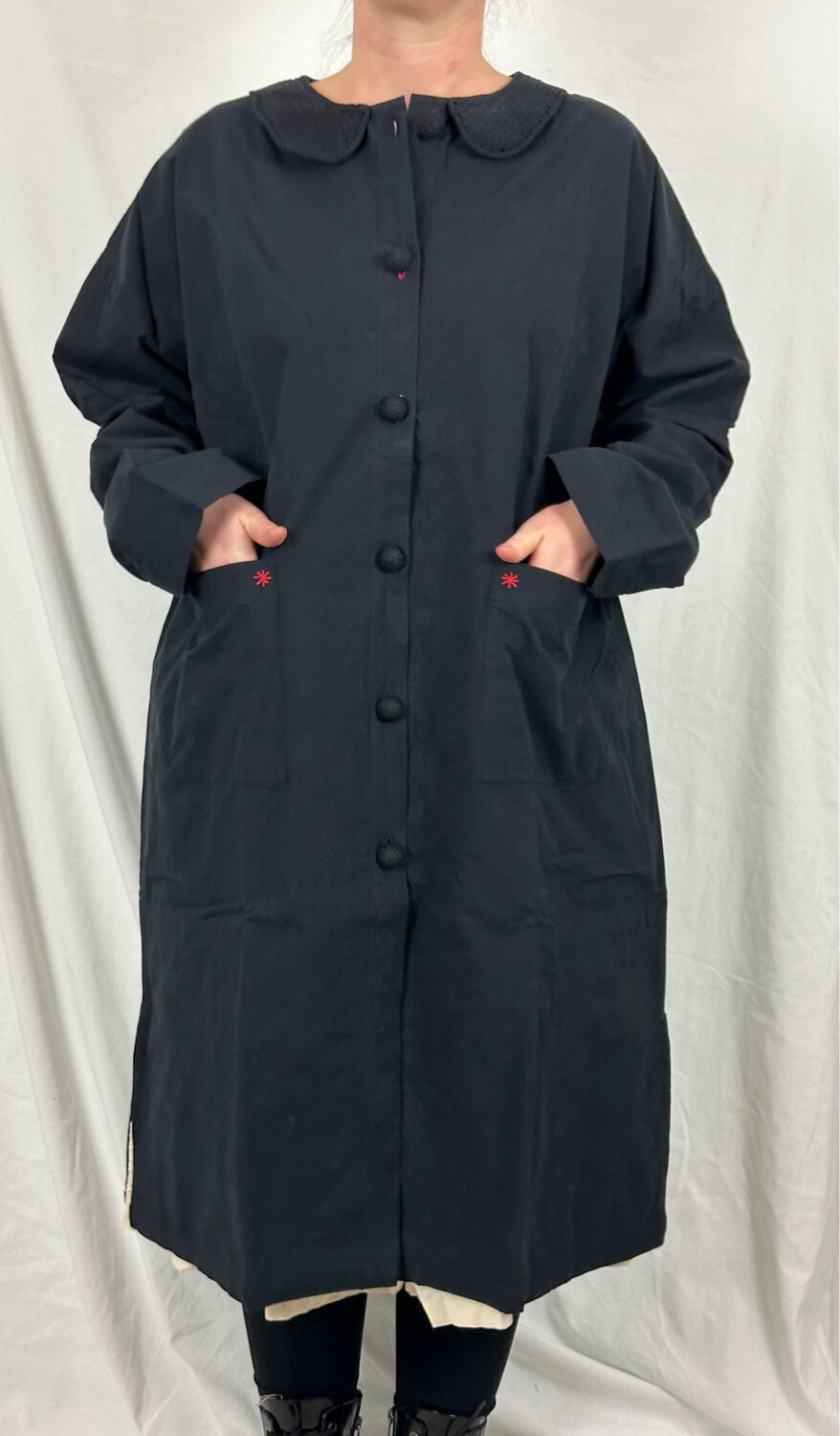 Ewa i Walla Mantel SS24 Katja 66750 Black Greig Cotten