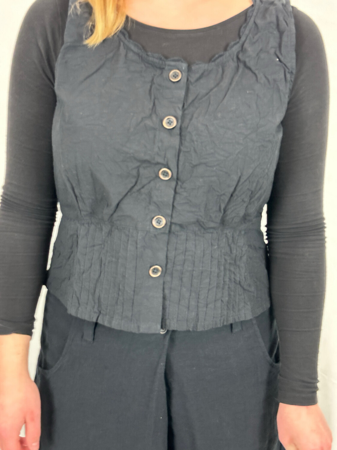Ewa i Walla Top Livia SS24 Black 33370 Baumwolle