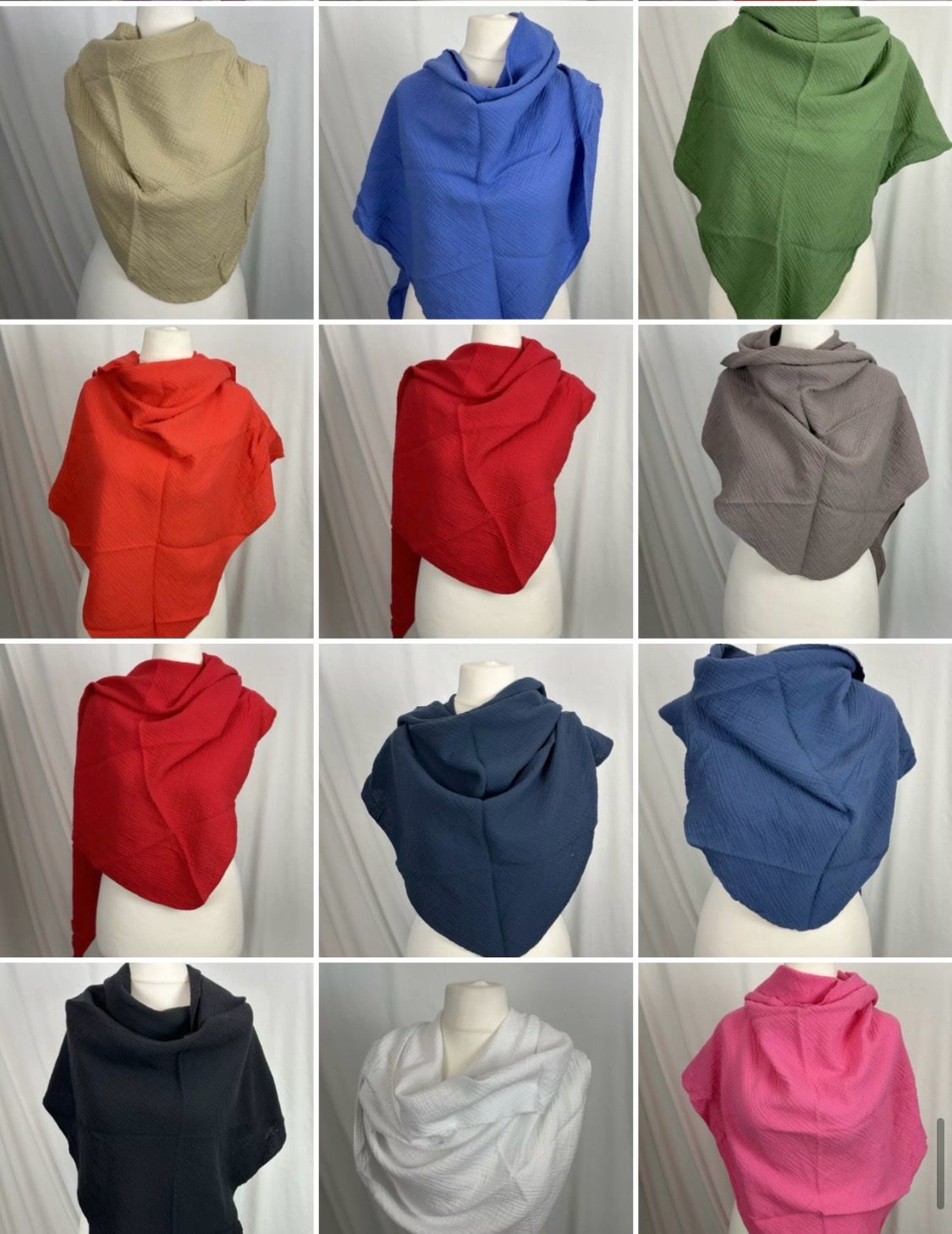 Julia Wang Dreieckstuch Musselin XXL One Size
