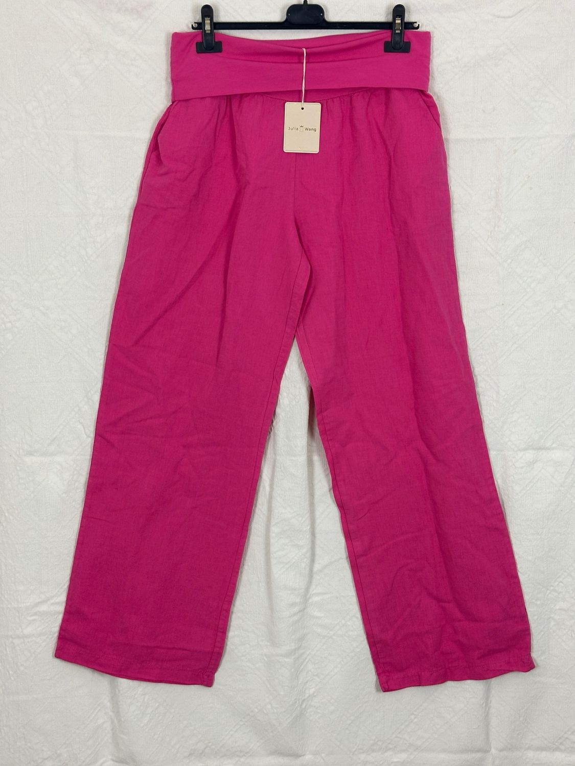 Julia Wang Hose Leinen Uni Taschen L div. Farben