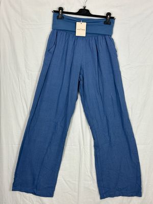 Julia Wang Hose Leinen Uni Taschen M  div. Farben