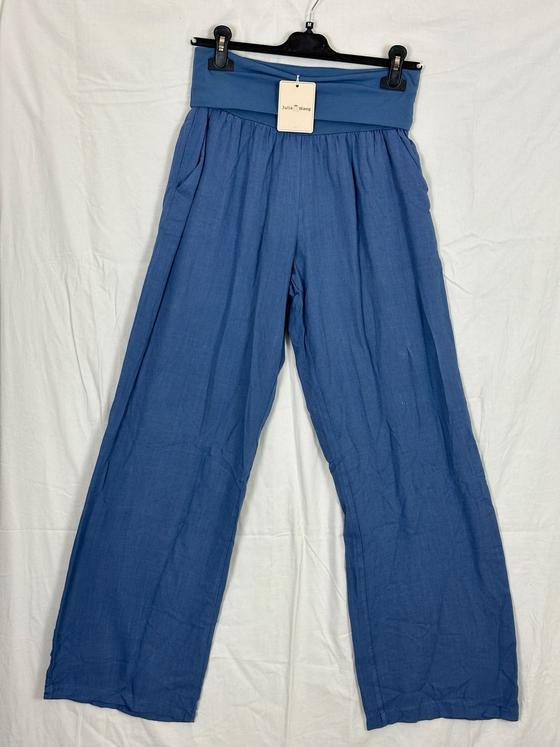 Julia Wang Hose Leinen Uni Taschen M  div. Farben