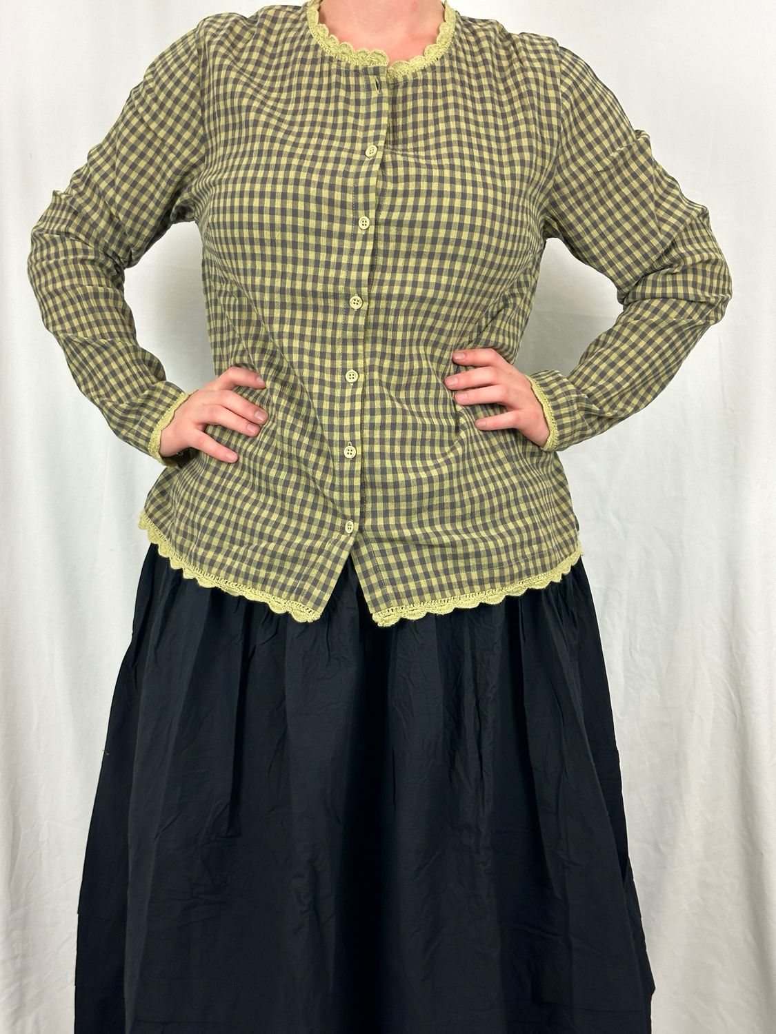 Ewa i Walla Bluse Stina Original AW24 Checked Cotten 44112 M