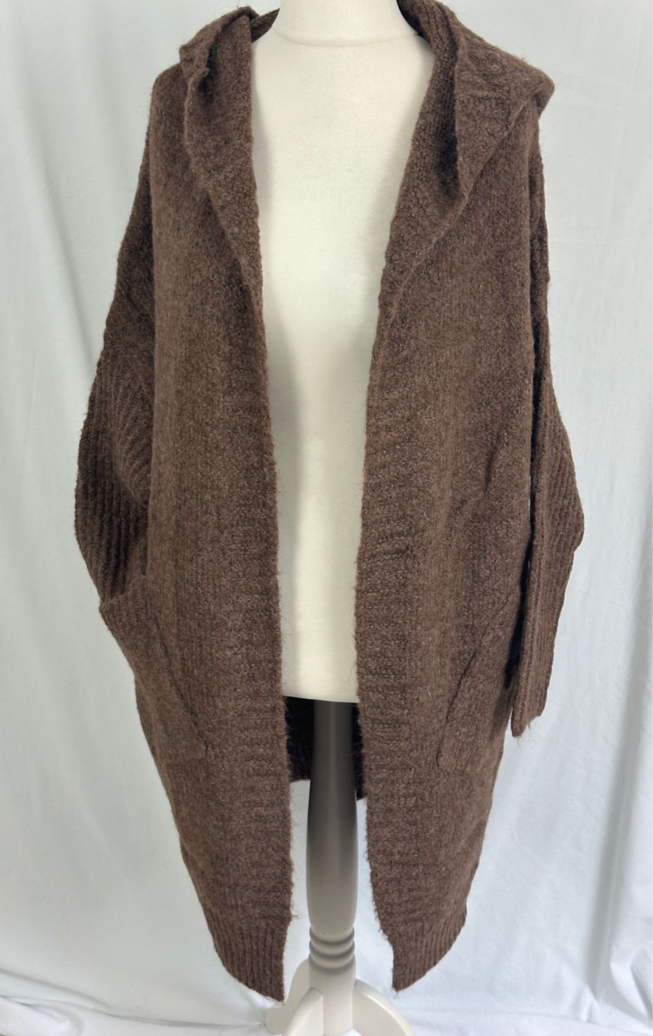 Julia Wang Strickmantel Cardigen Butterweich One Size Braun