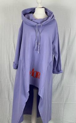 Julia Wang Long Pullover Kapuze Druck Taschen One Size Lila