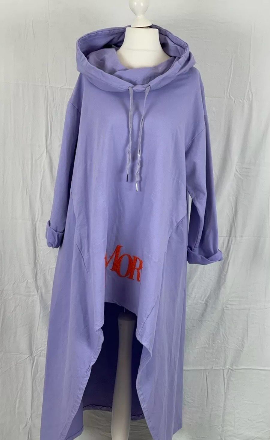 Julia Wang Long Pullover Kapuze Druck Taschen One Size Lila