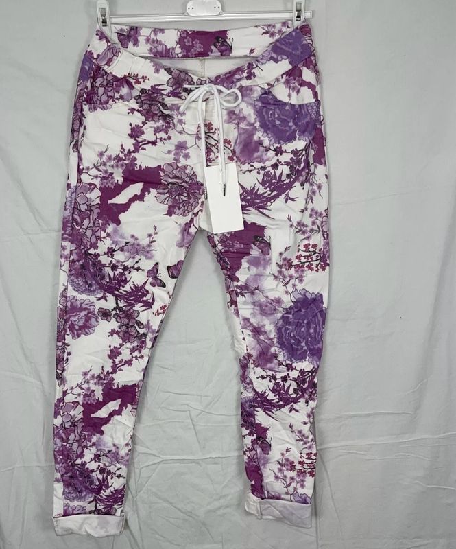 Julia Wang Hose Blumen Print Stretch  One Size div. Farben