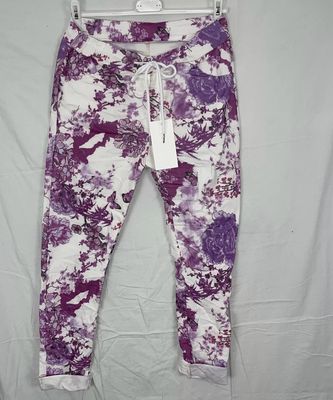 Julia Wang Hose Blumen Print Stretch  One Size div. Farben