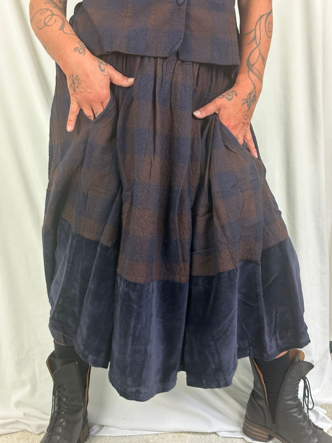 Ewa i Walla Rock Nanna Checked AW24 22248 Cotten