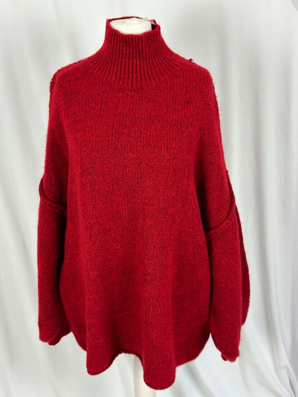 Julia Wang Pullover One Size Rollkragen Uni Kuschel div. Farben