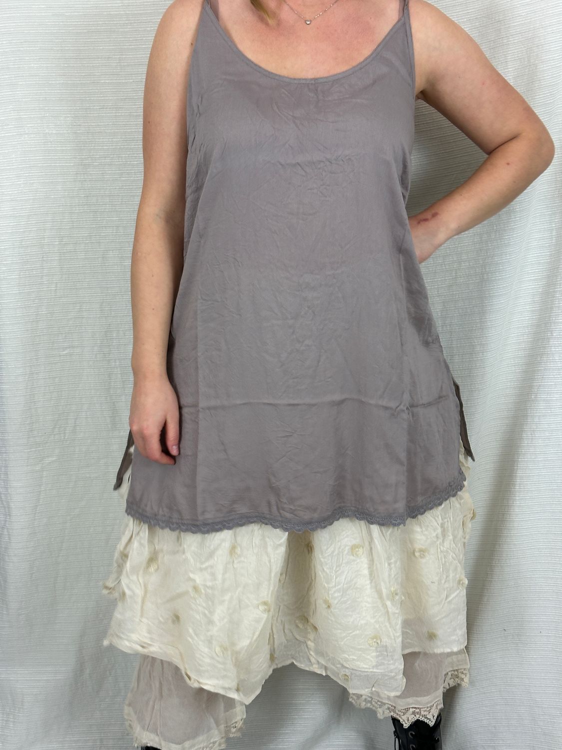Ewa i Walla Unterkleid Otillia AW22 Midi Ash 33339 XL