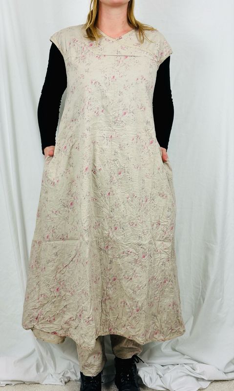 Les Ours Litchi Popeline SS24 Robe Beige Rose XL