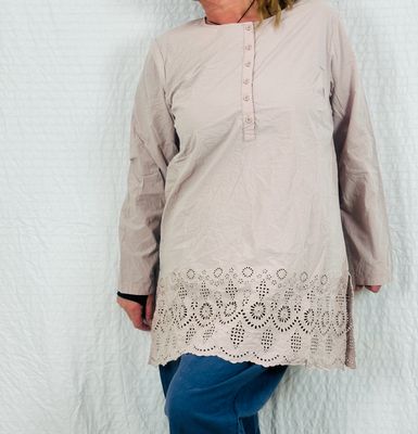 Ewa i Walla Blouse 44141 Pim SS25 Cotten Embroidery Pale Mauve