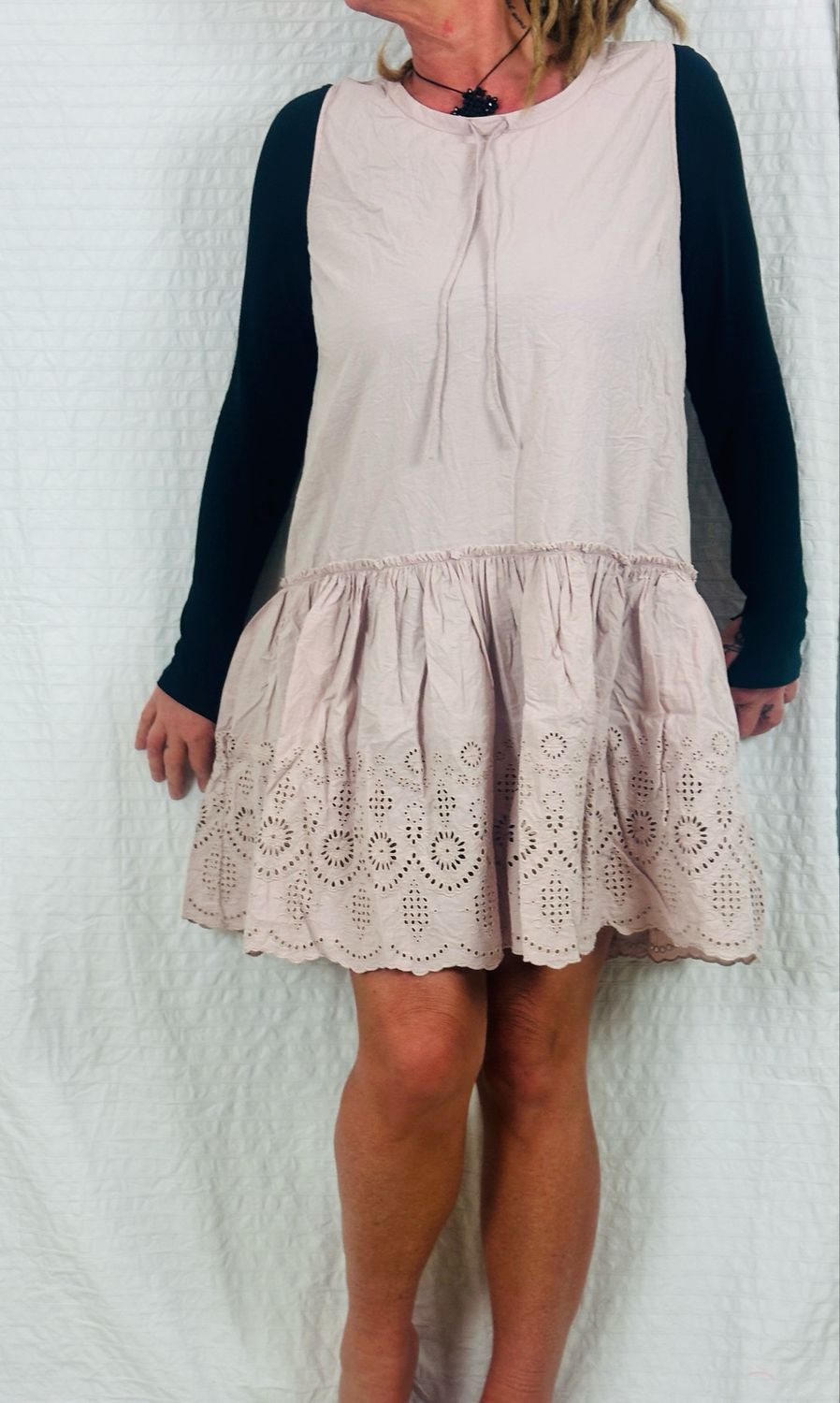 Ewa i Walla Tunic 33390 Amara Cotten Embroidery SS25 Pale Mauve L