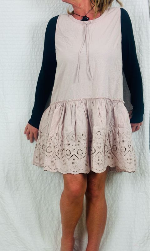 Ewa i Walla Tunic 33390 Amara Cotten Embroidery SS25 Pale Mauve L