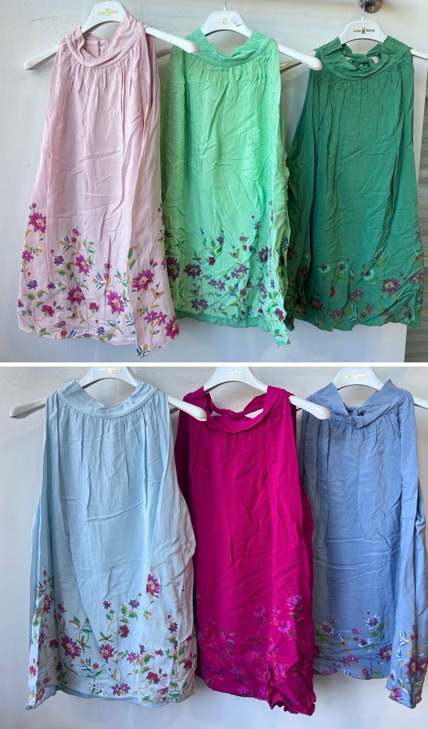 Julia Wang Top Neckholder Blumen One Size div Farben