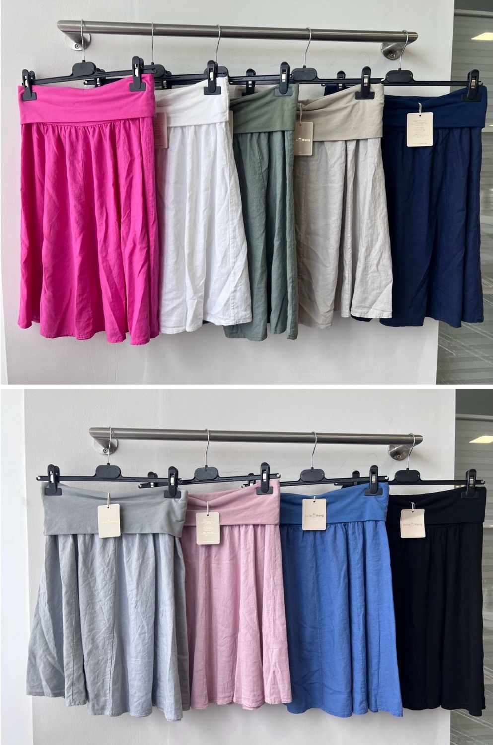 Julia Wang Leinen Rock schwingend Uni One Size div. Farben