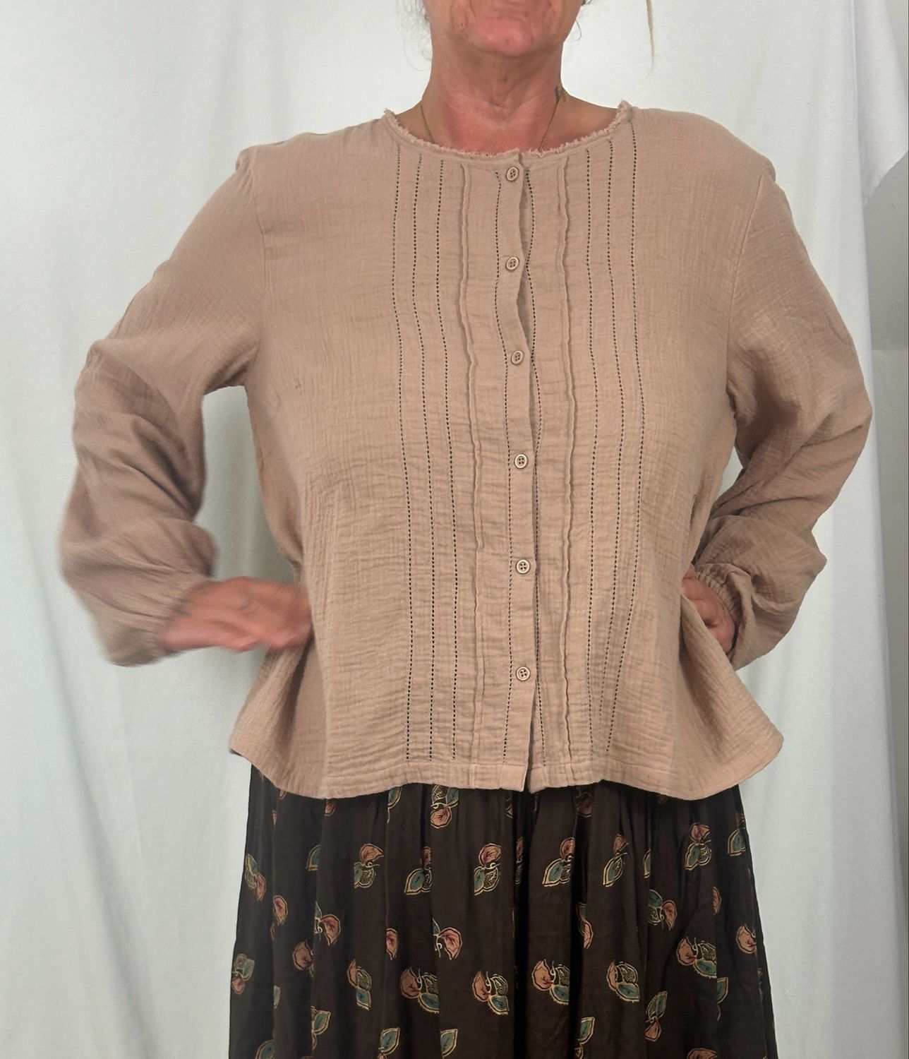Ewa i Walla Bluse Aletta Taupe AW24 XL 44101