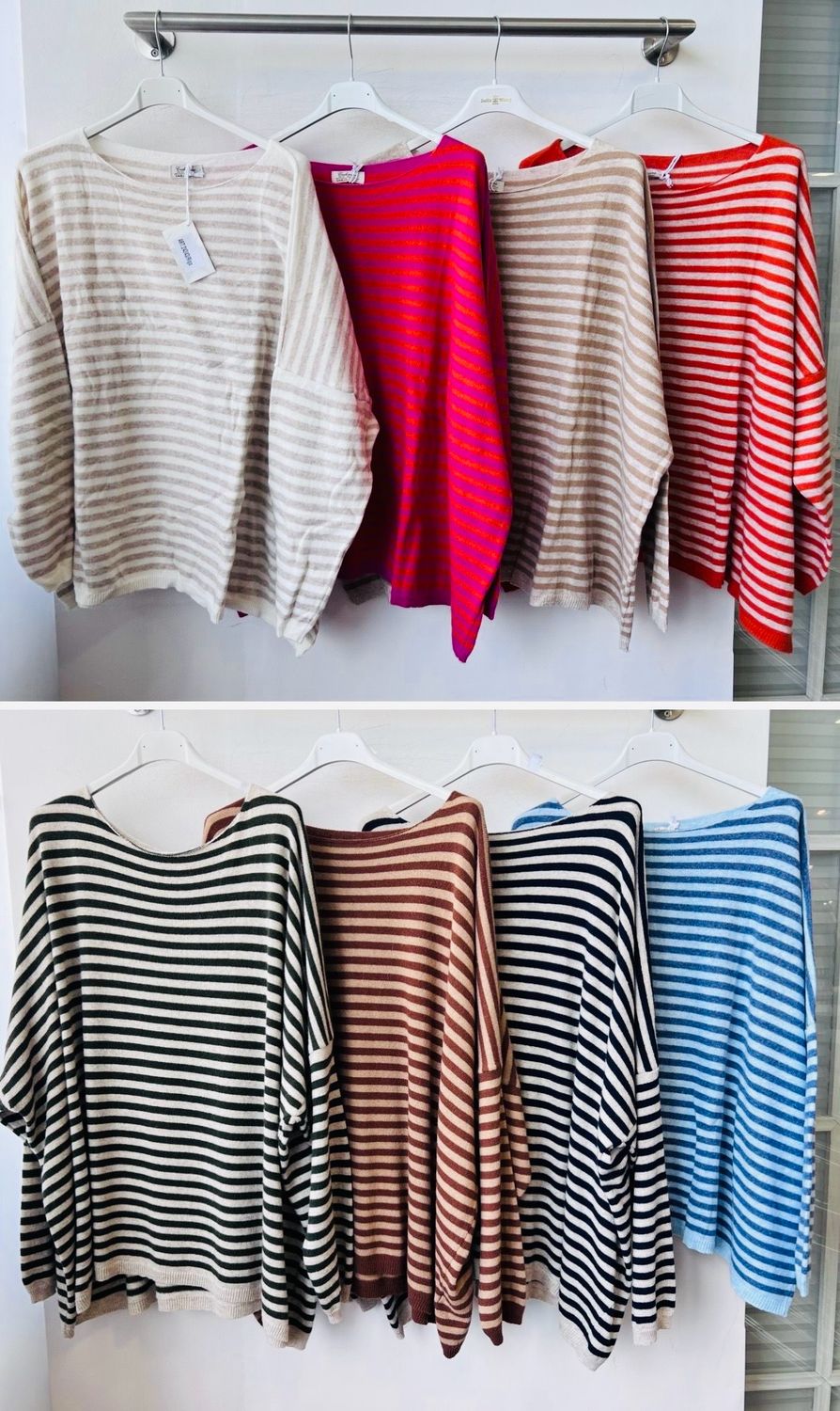 Julia Wang Cashmere Pullover One Size Gestreift div.Farben