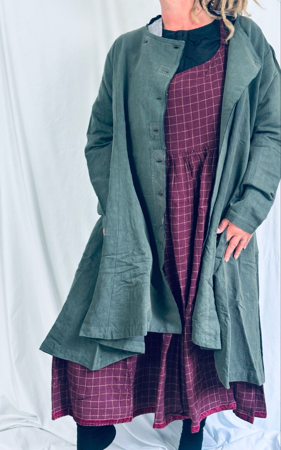 Ewa i Walla Mantel Embla Forest Geen AW25 Twill 66774