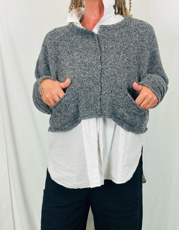 Rundholz Black Label Strickjacke Dark Grey AW25