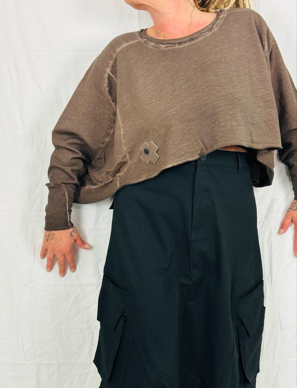 Pluslavie/PLÜWodeshortshrtsweat AW25 Chocolate 2101 One Size