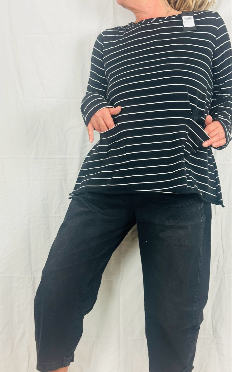 Pluslavie/PLÜ Backside Cardigan AW25 Pinstrope 2086