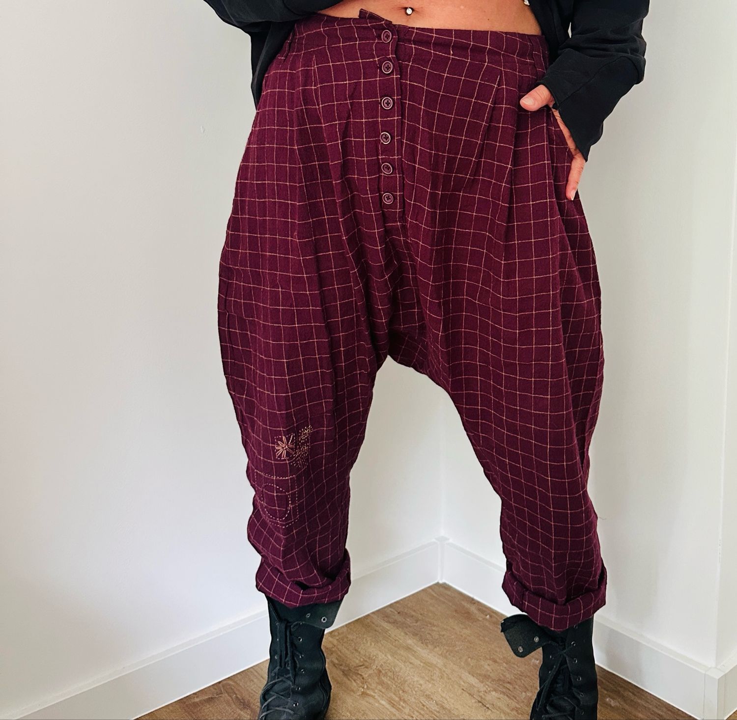 Ewa i Walla Hose Merja AW25 11431 Twill Dark Plum