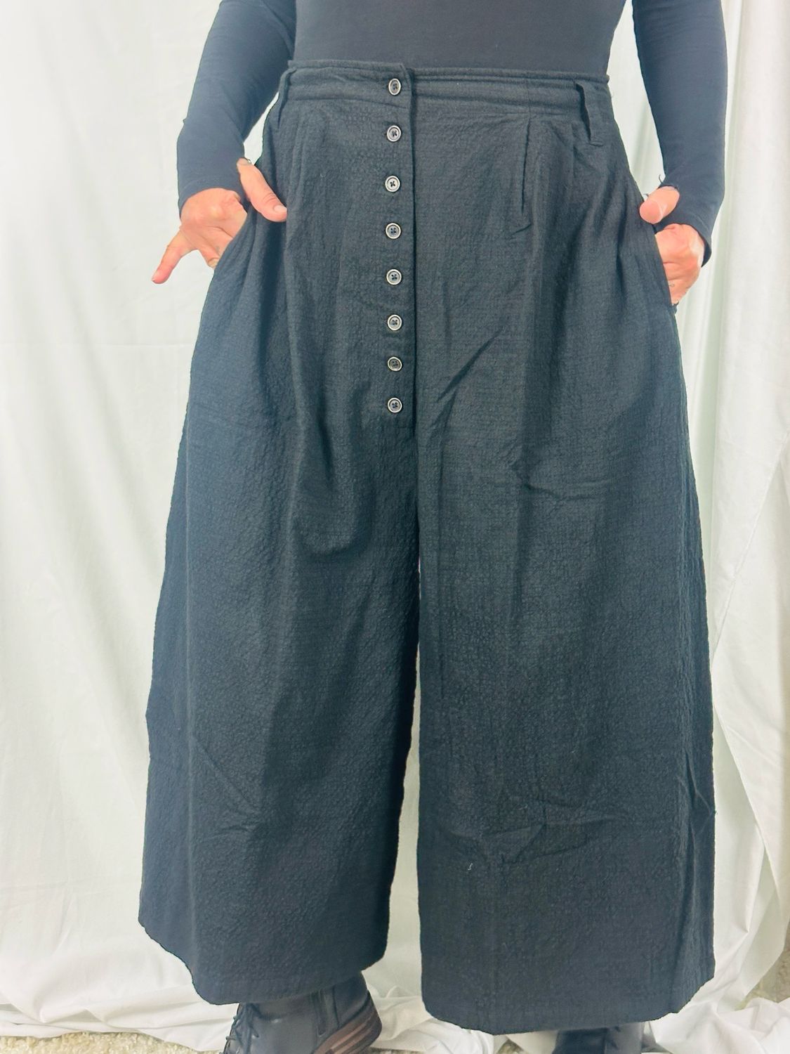 Ewa i Walla Hose AW25 Bim 11434 Cotten Woll Black