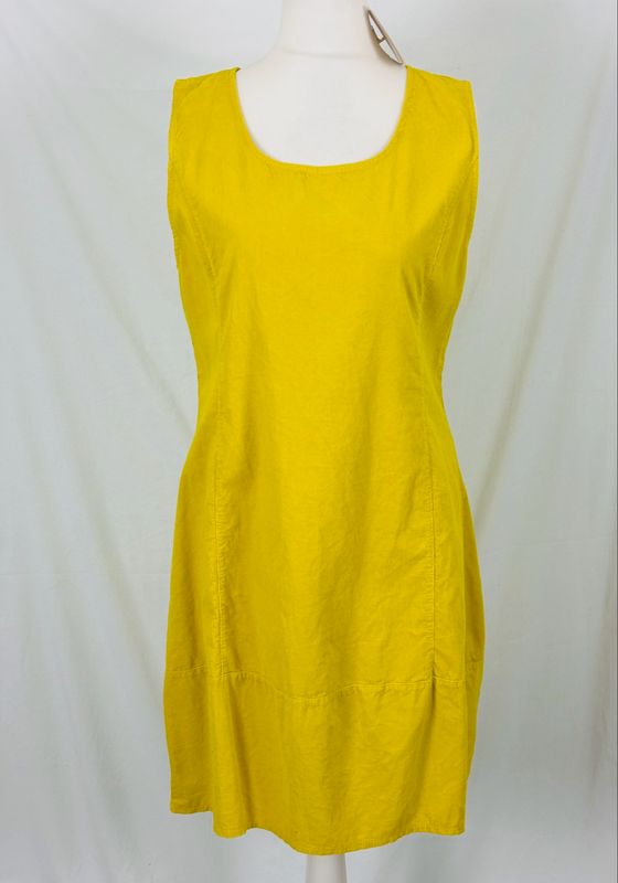 Julia Wang Feincord Ballonkleid Gelb M