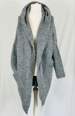 Julia Wang Strickmantel Cardigen Butterweich One Size  Grau