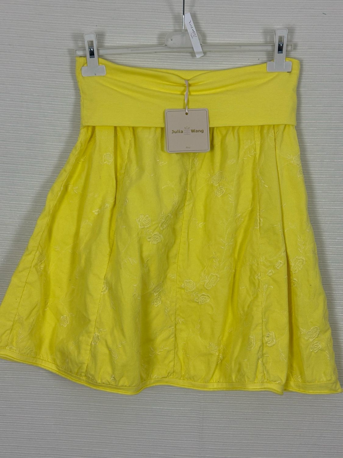 Julia Wang Ballonrock Feincord Stickerei div. Farben, Farben: Sonnengelb