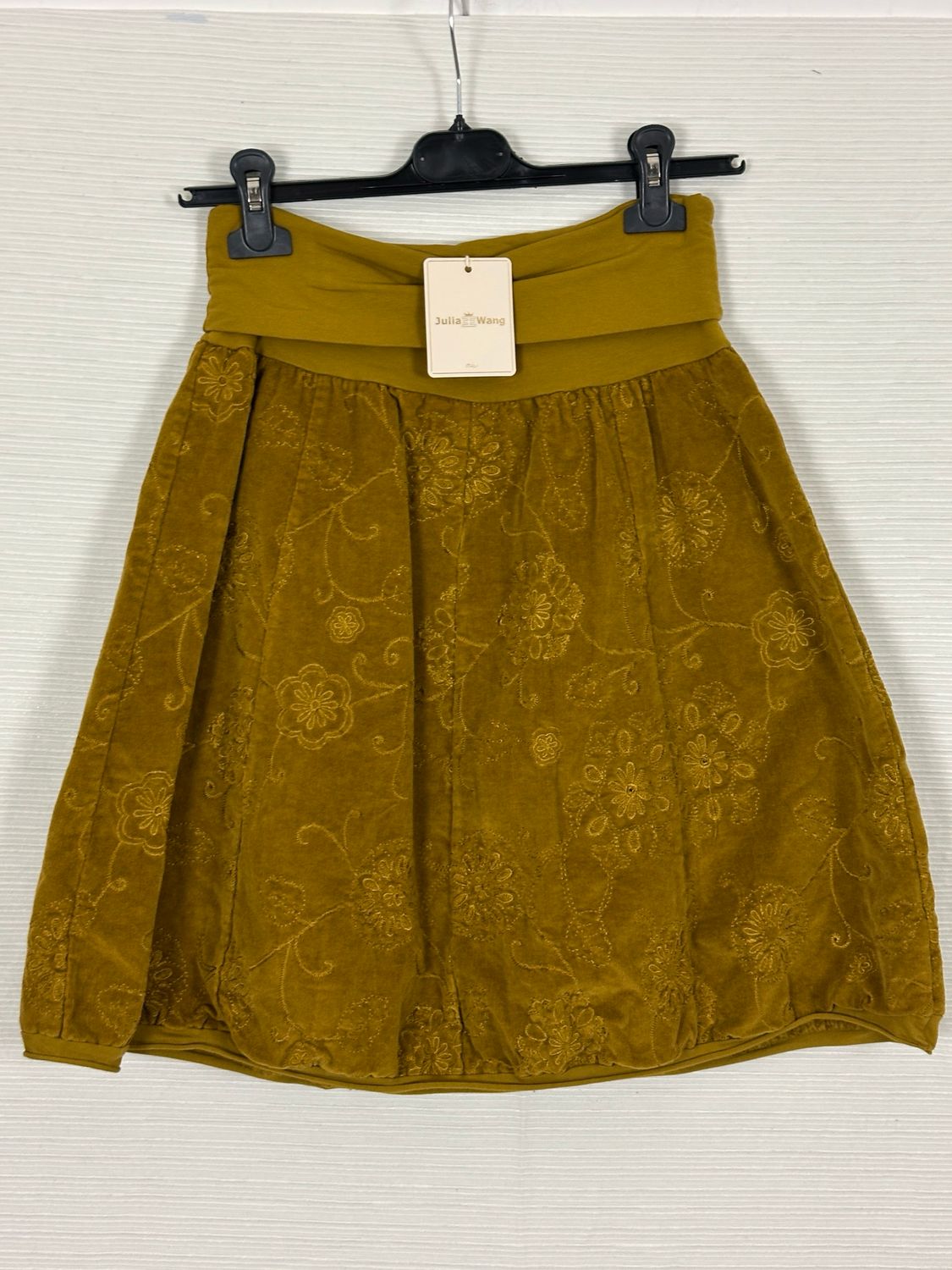 Julia Wang Ballonrock Feincord Stickerei div. Farben, Farben: Curry