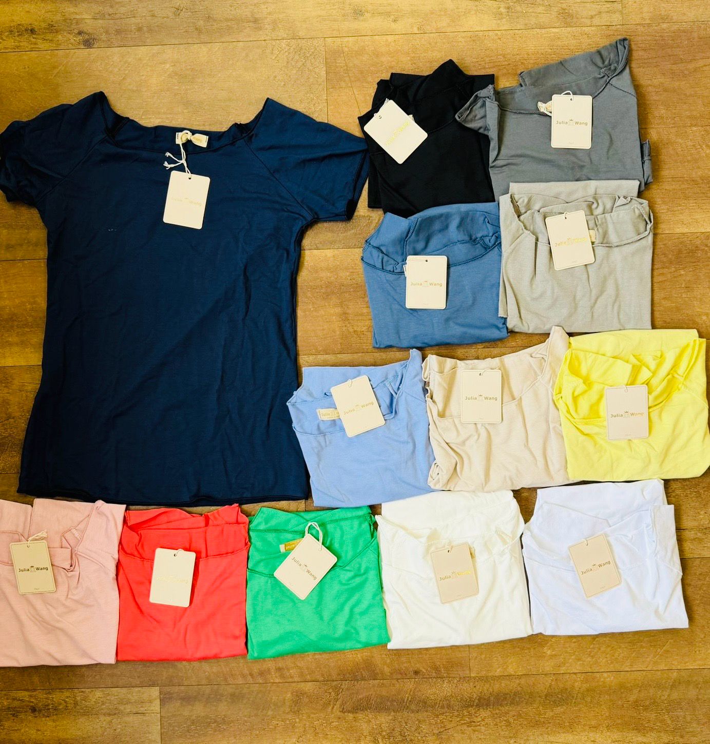 Julia Wang T Shirt One Size kurz Arm div. Farben