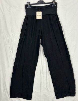 Julia Wang Hose Leinen Uni Taschen M Schwarz