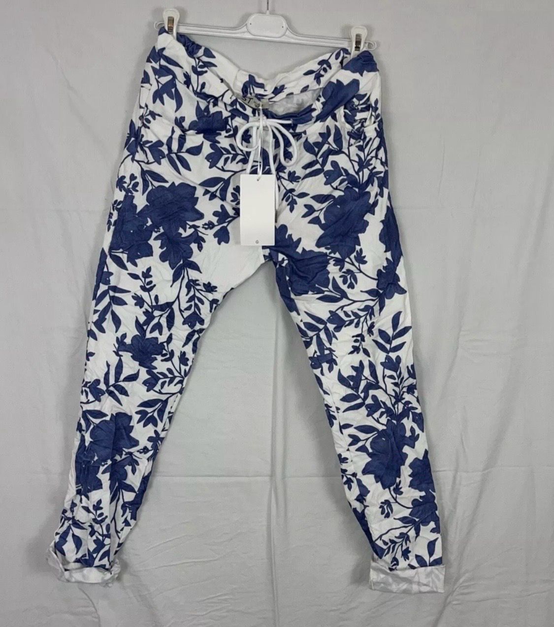 Julia Wang Hose Blumen Print Stretch One Size Blau