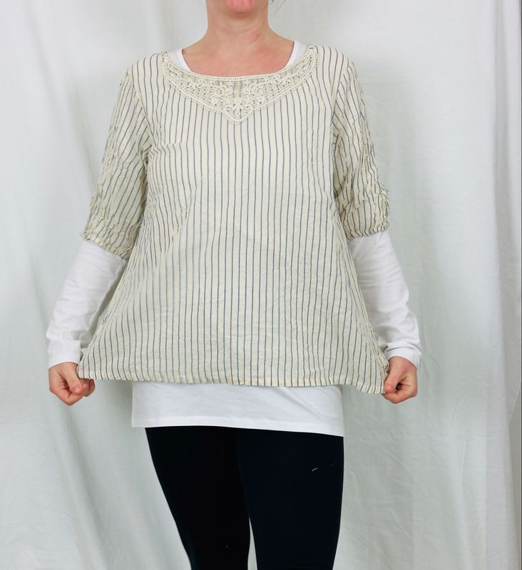 Ewa i Walla Bluse Simona Striped Voile SS26 44193 L