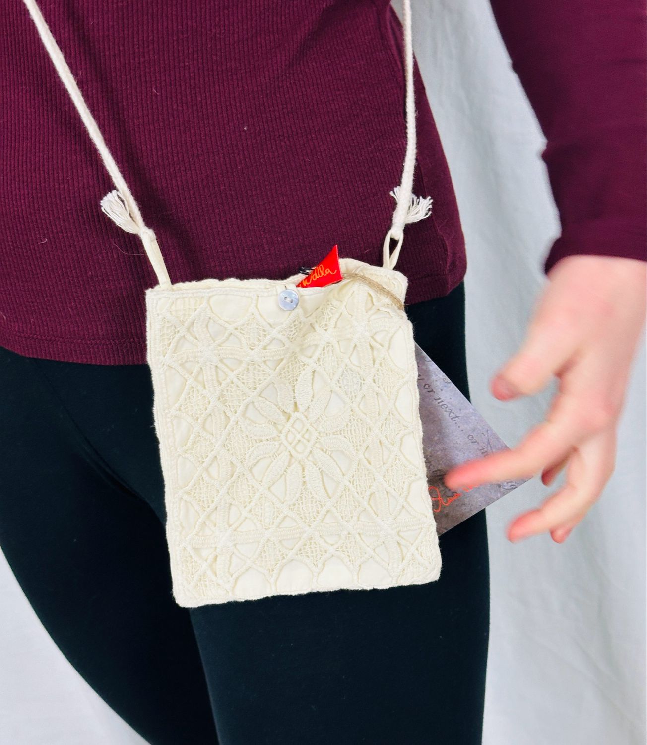Ewa i Walla Tasche Tessie Crocheted Cream One Size 77626 SS26
