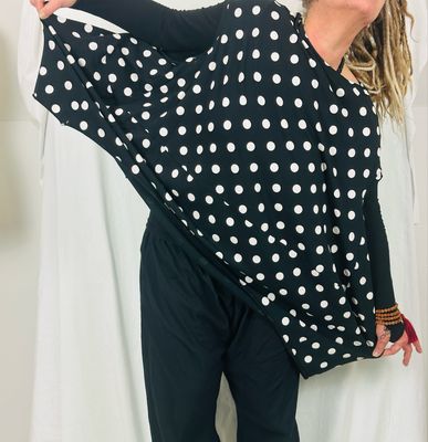 Pluslavie/PLÜ Ballonshirt One Size Blackwhitedots SS26 5019 Pluslavie/PLÜ Ballonshirt One Size Blackwhitedots SS26 5019