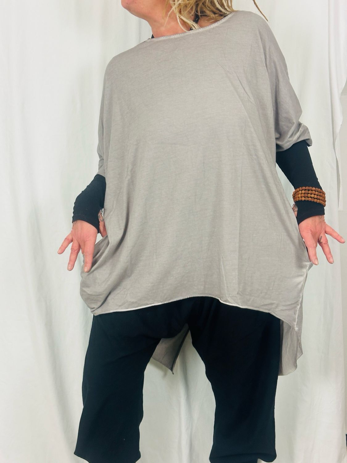 Pluslavie/PLÜ Big Shirt 5079 One Size SS26 Cement With Cement Plus