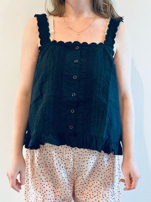 Ewa i Walla Top Evalie Black SS26 33406 Cotten Ewa i Walla Top Evalie Black SS26 33406 Cotten